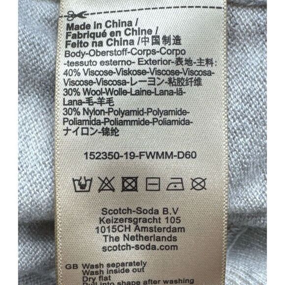 Scotch & Soda Men XL Crewneck Sweater Beige Gray Wool Blend Pullover Casual Knit - Picture 8 of 10